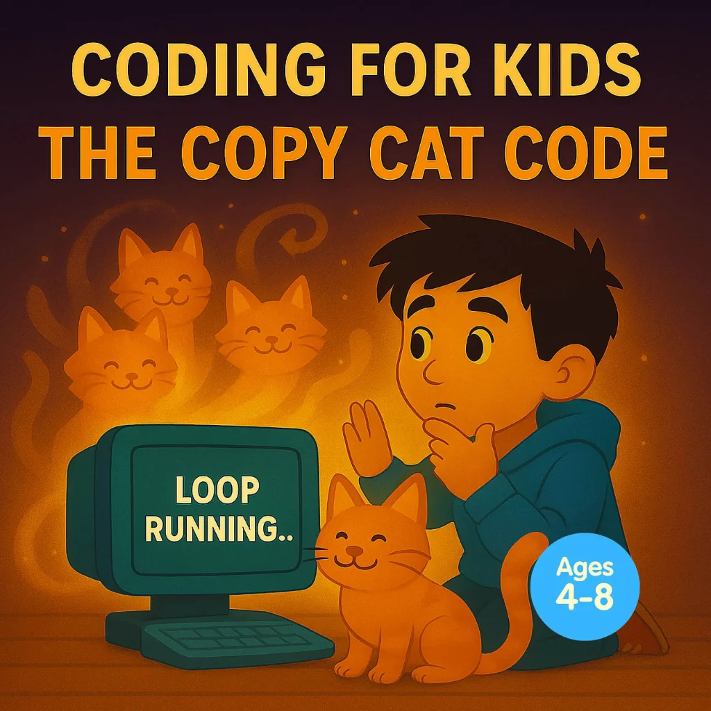 Coding for Kids: The Copy Cat Code (Story About Loops & Patterns) cover